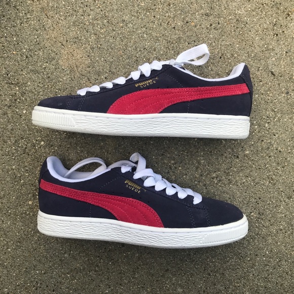 puma suede navy red